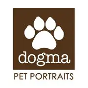 Brown and white pet portrait logo