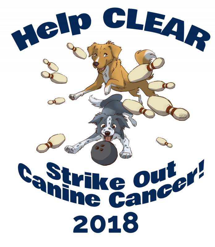 Cartoon dogs with bowling pins