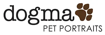 Dogma Pet Portraits logo with paw print