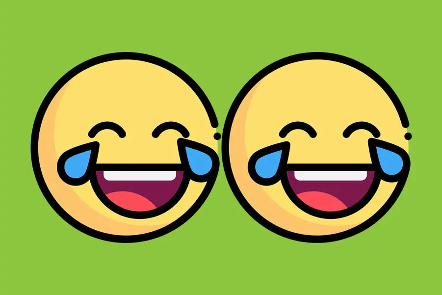Two smiling emojis with tears of joy.