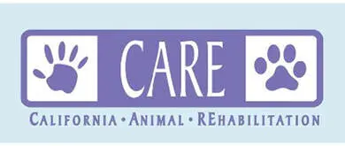 Animal rehabilitation logo with paw prints