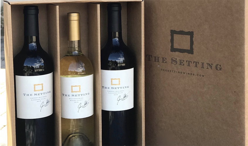 Wine bottles in a cardboard box
